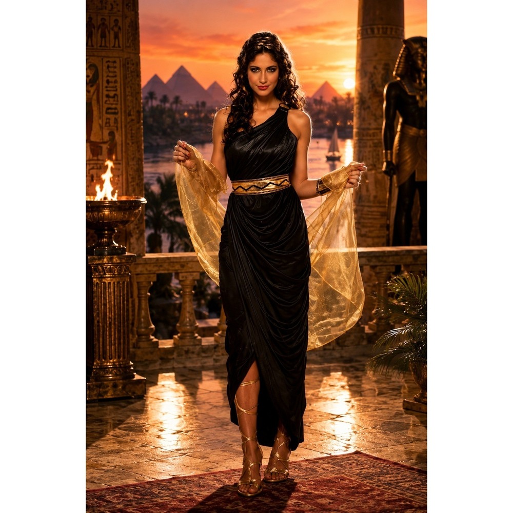 Womens NICE Costume Halloween Queen of the Nile Fast Ship Dress Size L